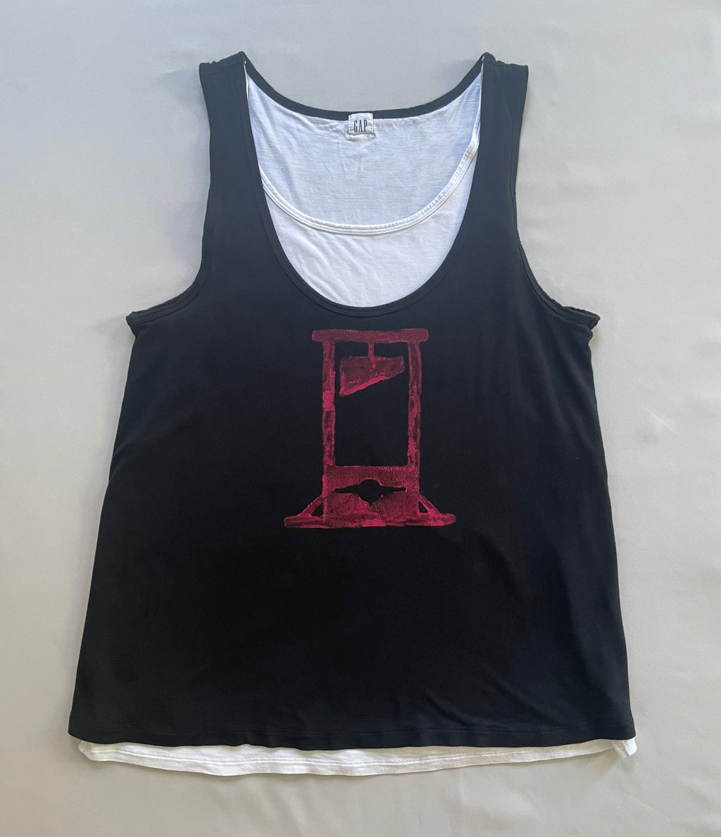 "French History" Tank Top, S, black/white