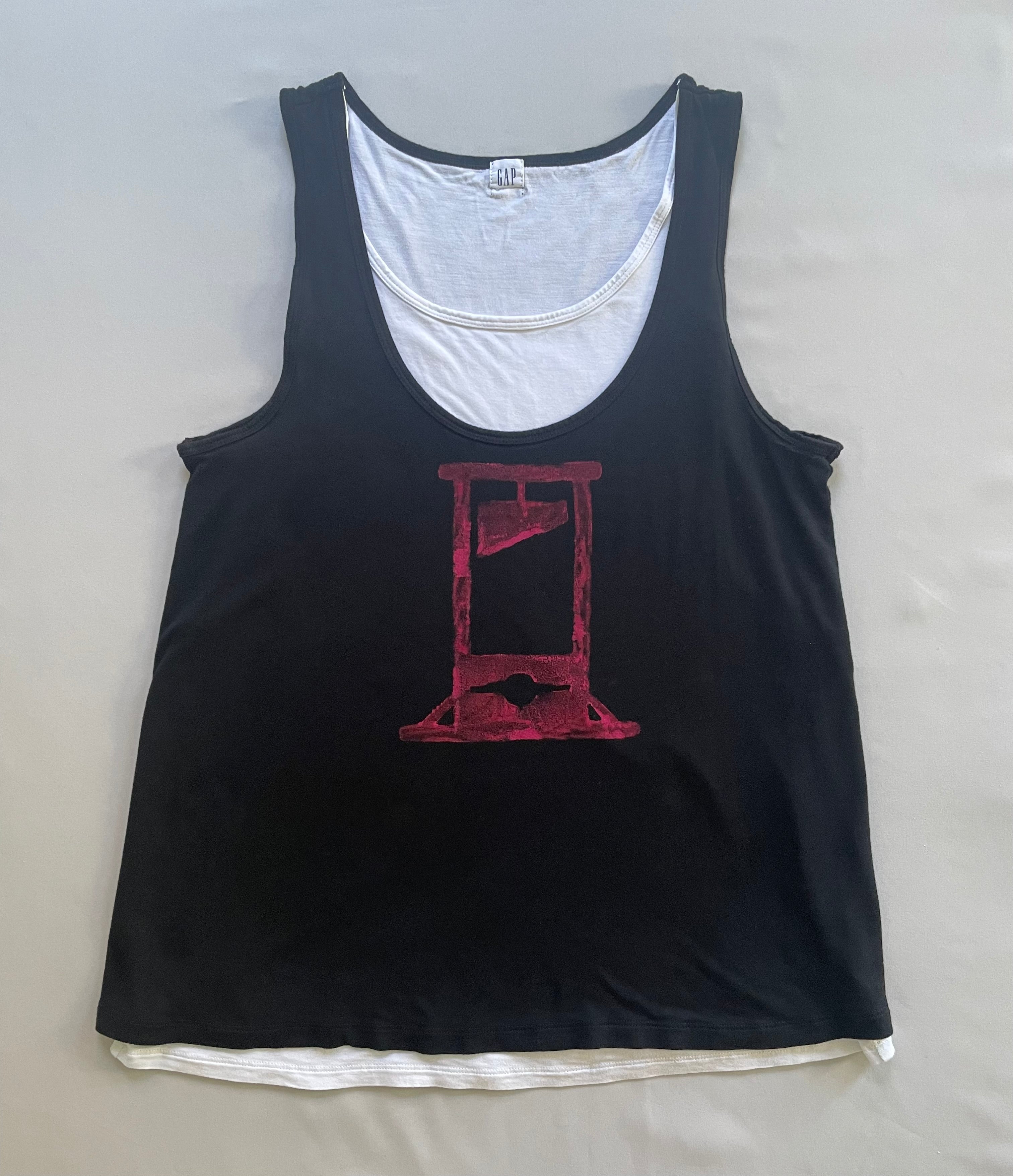 "French History" Tank Top, S, black/white